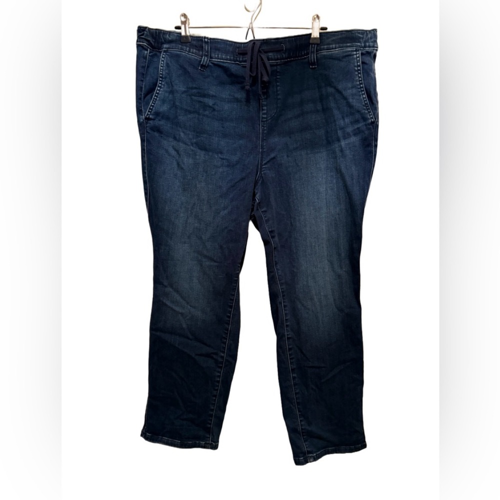Women’s Drawstring Waist Dark Blue Jeans